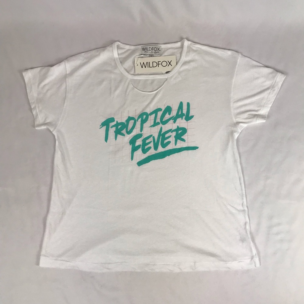 Wildfox Rip Neck Tee (M) NWT - Picture 1 of 8